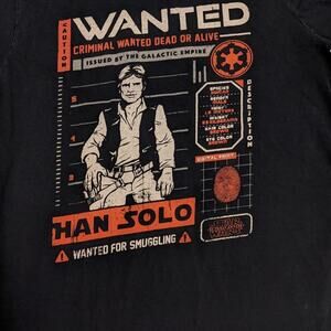 Funko Star Wars Han Solo Wanted Graphic Tee Men Small Women M Smuggler Shirt